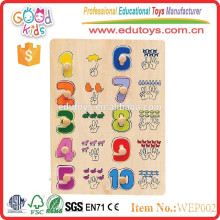 2015 top quality best children Number Puzzle With Wood Peg